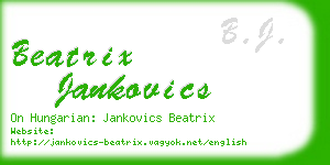 beatrix jankovics business card